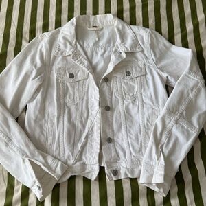 Free People White Denim Jean Jacket